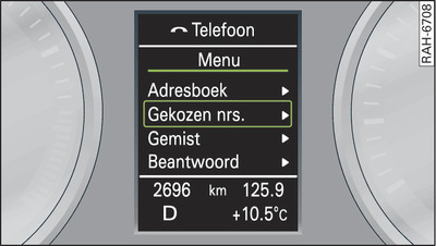 Telefoonmenu